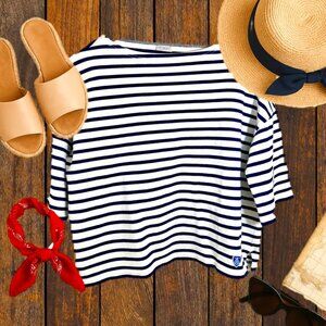 Orcival Breton Knit Top Women's Size 1/Small, Navy & White, Classic French Style